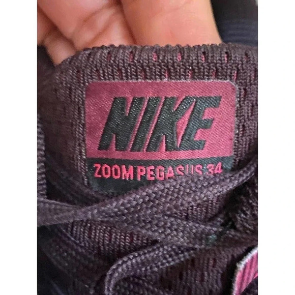 Nike Zoom Pegasus 34 Womens US 7.5 Athletic Lace Up Running Sneakers Preowned - Picture 7 of 12